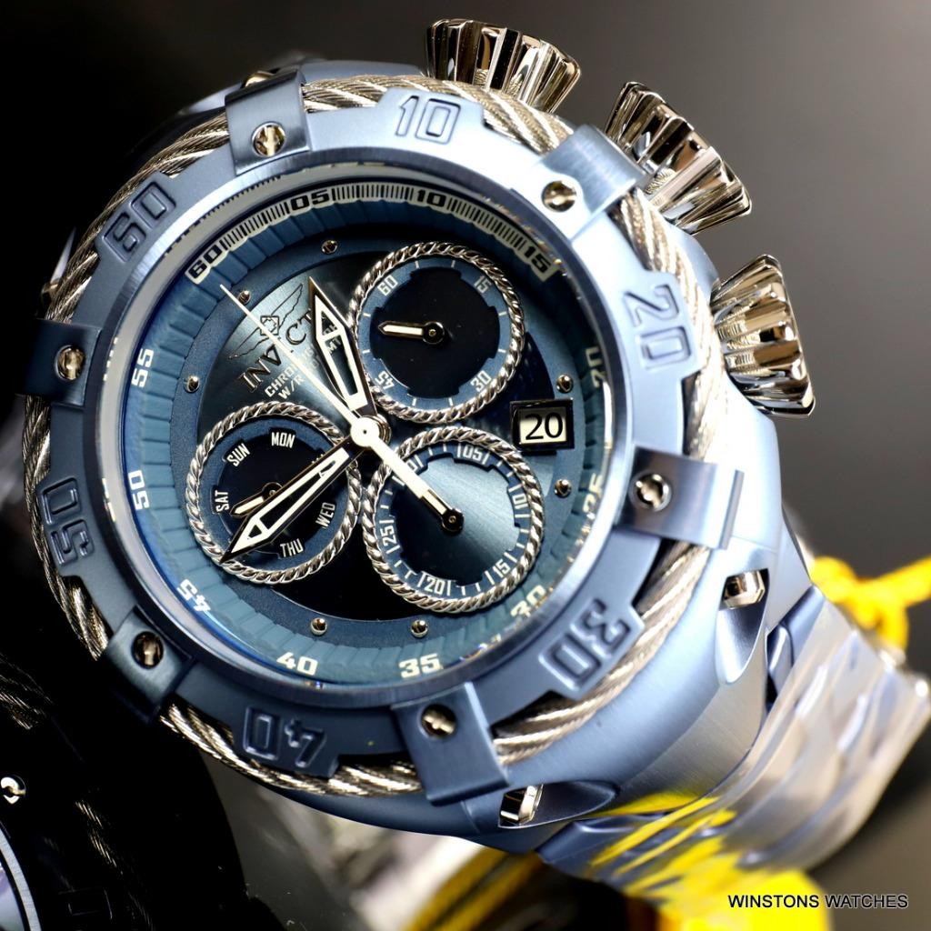 Invicta Thunderbolt Light Blue Stainless Steel Steel 52mm Chronograph Watch New