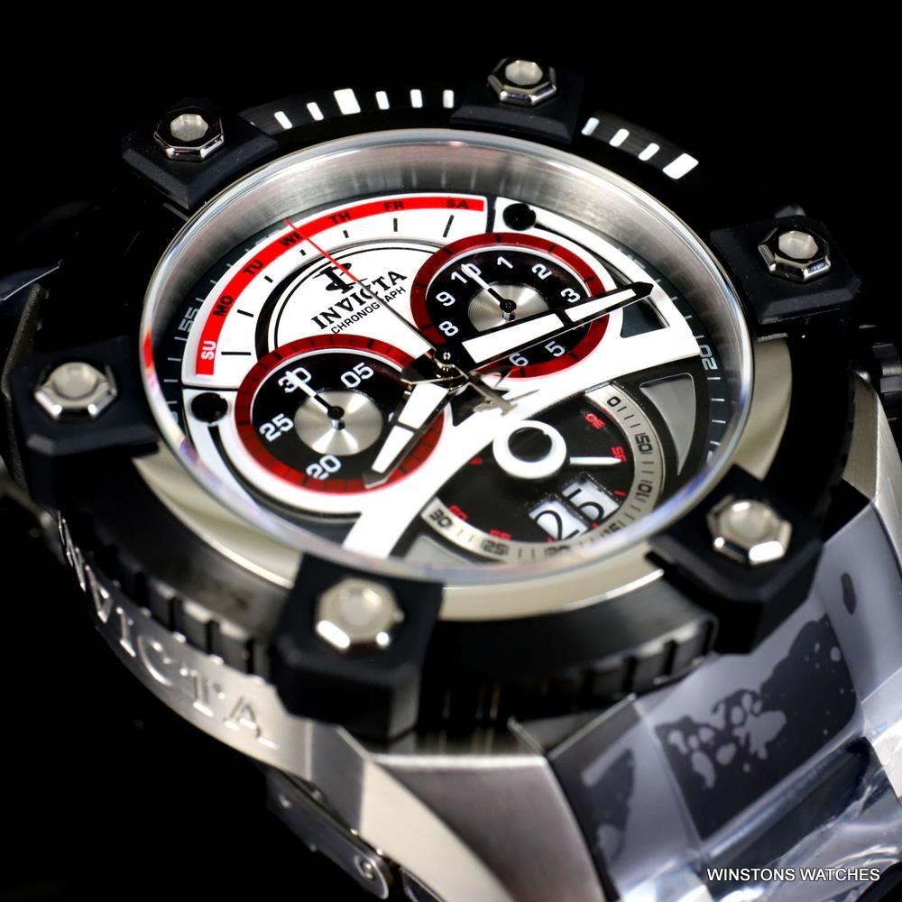 Invicta Reserve Grand Octane 63mm Steel Swiss Mvt Chronograph Black Watch New