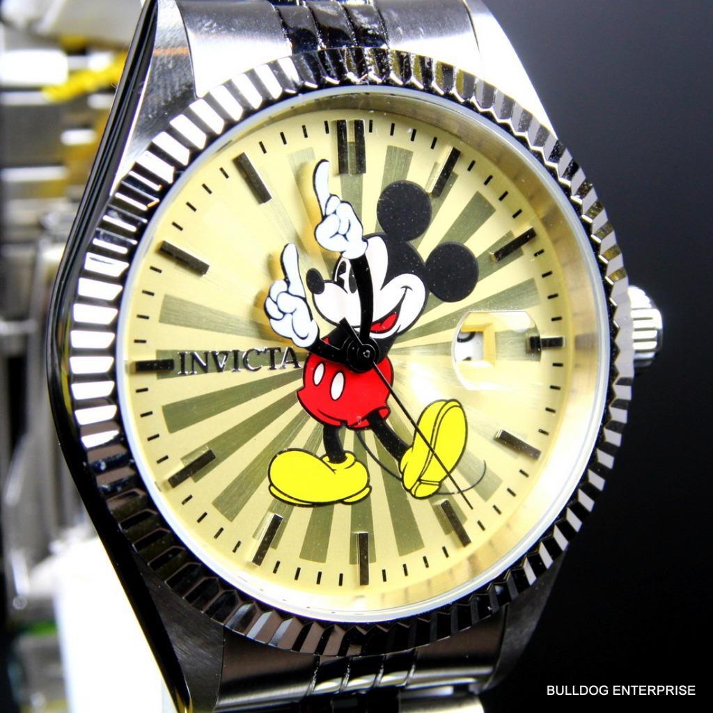 Invicta Disney Mickey Mouse Stainless Steel Champagne Limited Edition Watch New