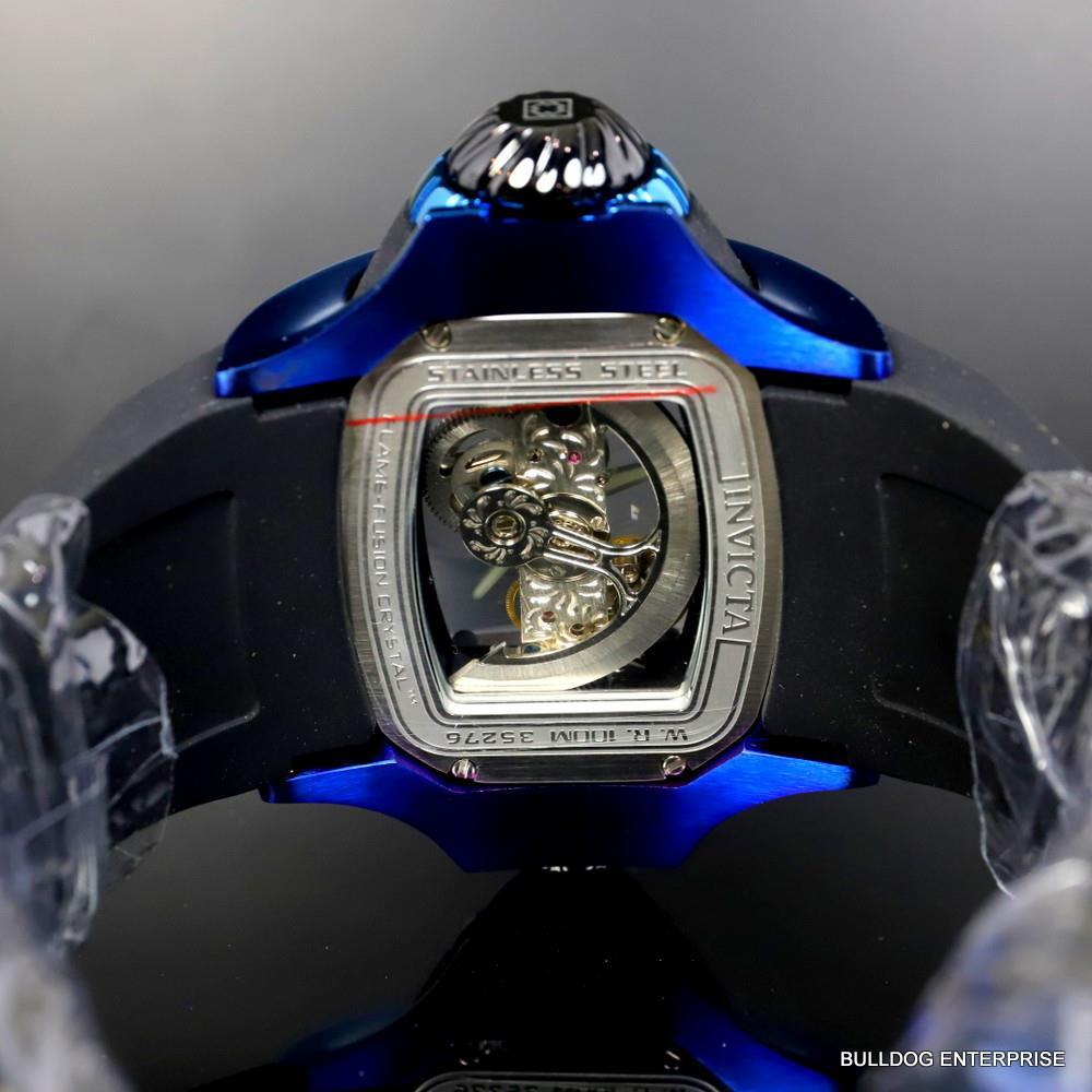 Invicta Vintage Ghost Bridge Automatic Skeletonized Blue Clear 68mm Watch New