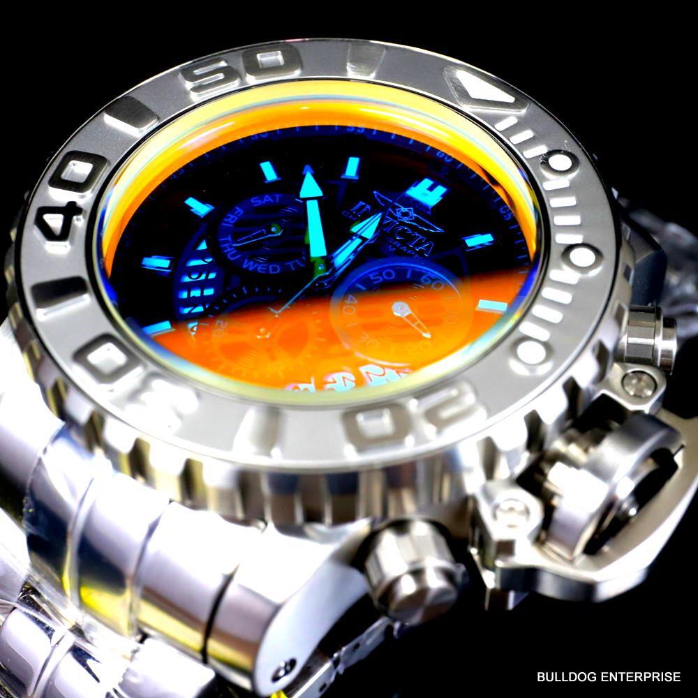 Invicta Sea Hunter Gen II Radar Yellow Tinted Crystal 58mm Steel Swiss Watch New