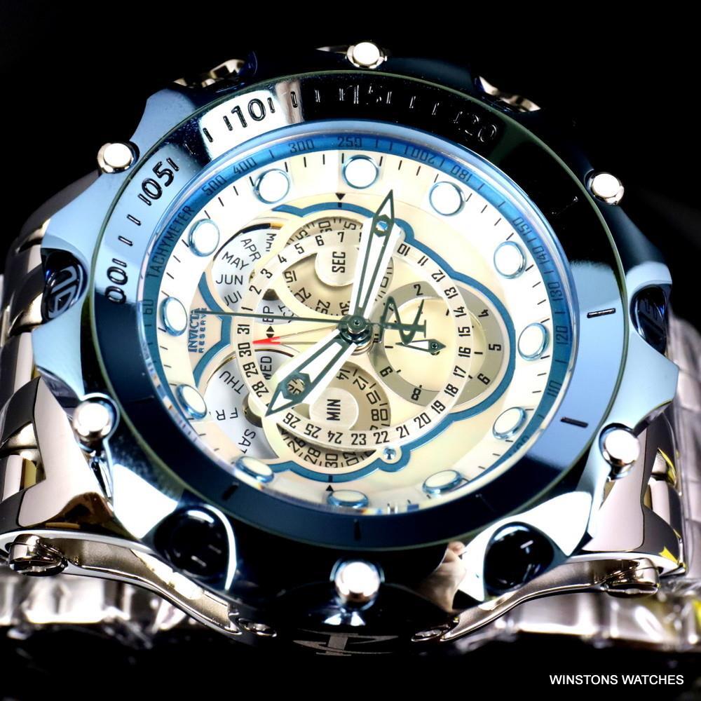 Invicta Reserve Venom Fusian Hybrid Swiss Master Calendar Steel White Watch New