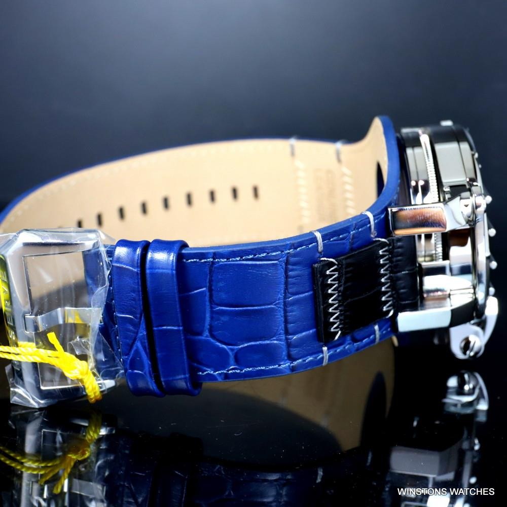 Invicta Russian Diver Compass Platinum MOP Blue Leather 52mm Swiss Mvt Watch New