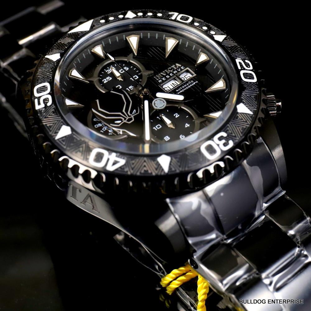 Invicta Reserve Marvel Black Panther Grand Diver Swiss SW500 Automatic Watch New