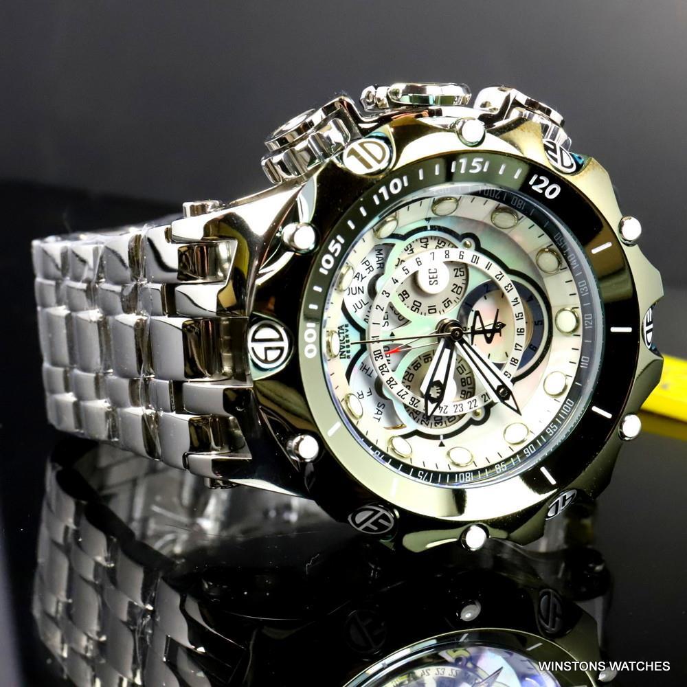 Invicta Reserve Venom Fusian Hybrid Swiss Master Calendar Steel Green Watch New