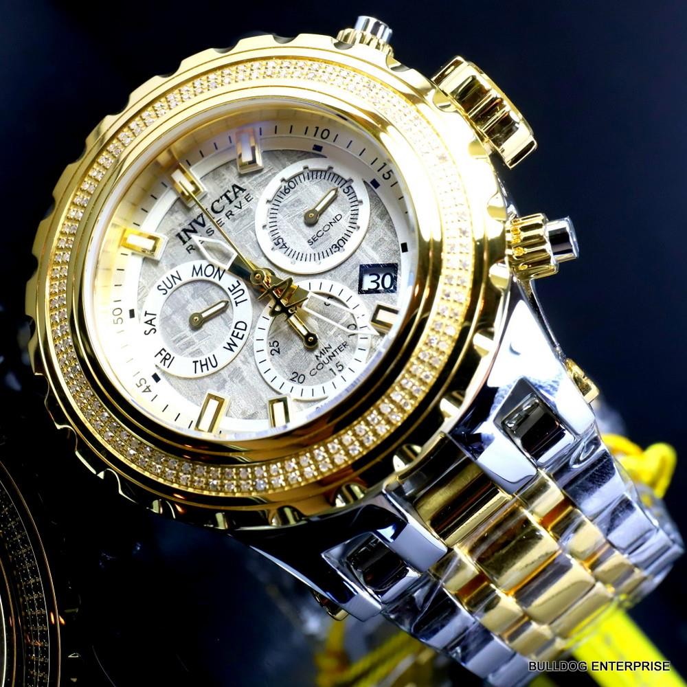Invicta Reserve Subaqua Specialty Swiss 2 Tone Steel Meteorite Diamond Watch New