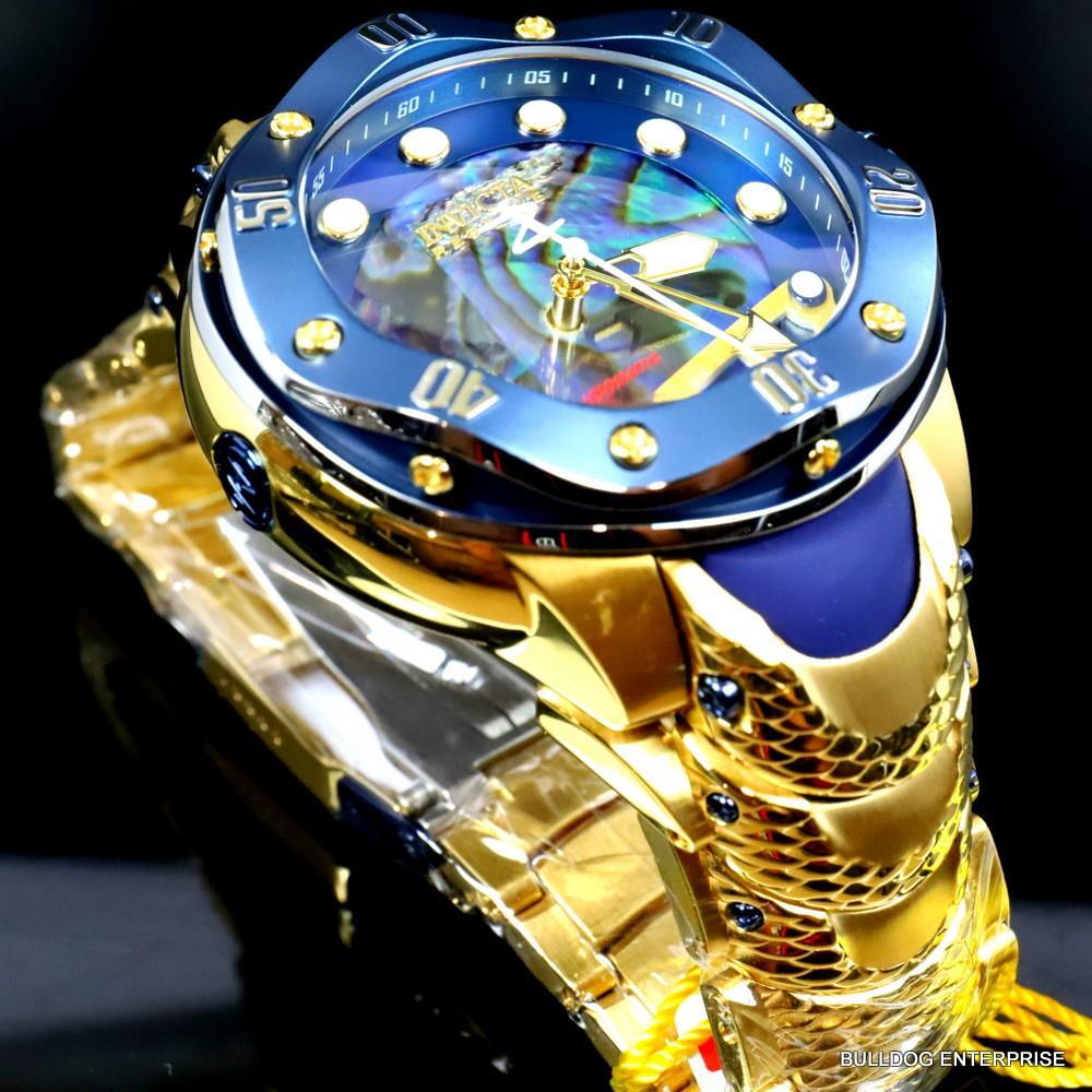 Invicta Reserve Kraken Swiss R150 Automatic Abalone Gold Plated Watch 52mm New