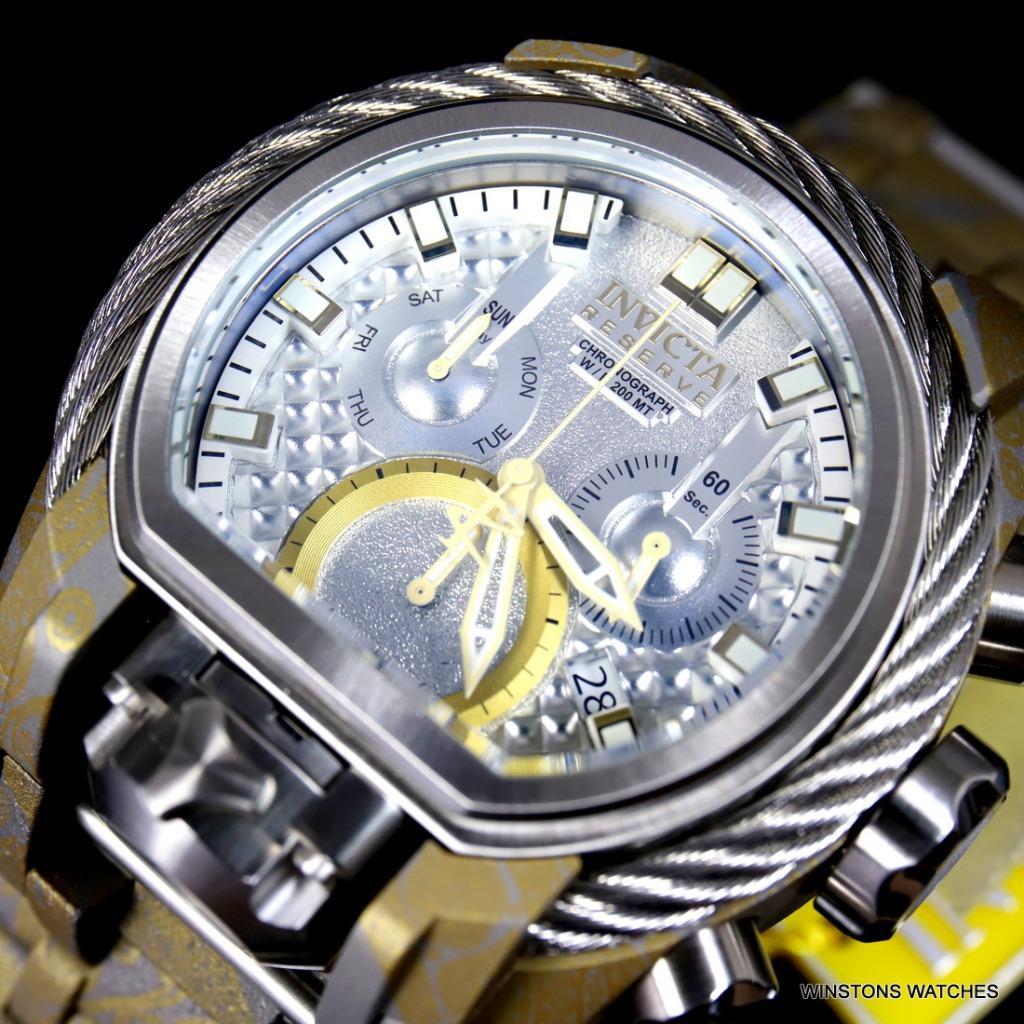Invicta Reserve Bolt Zeus Magnum Hydroplated Steel 52mm Swiss Mvt Watch New