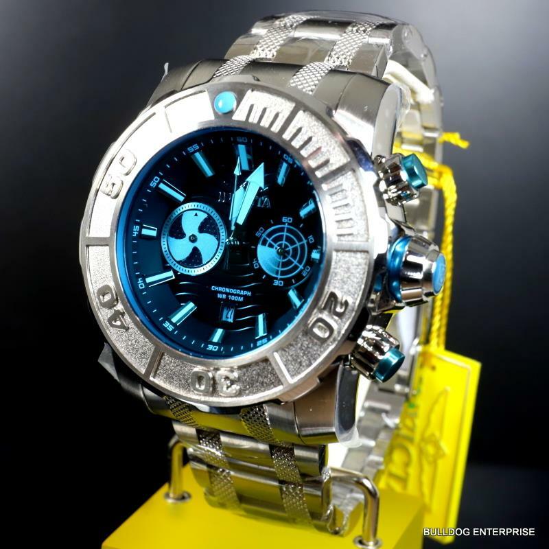 Invicta Coalition Forces Sonar Radar Stainless Steel Blue 58mm Chronograph New