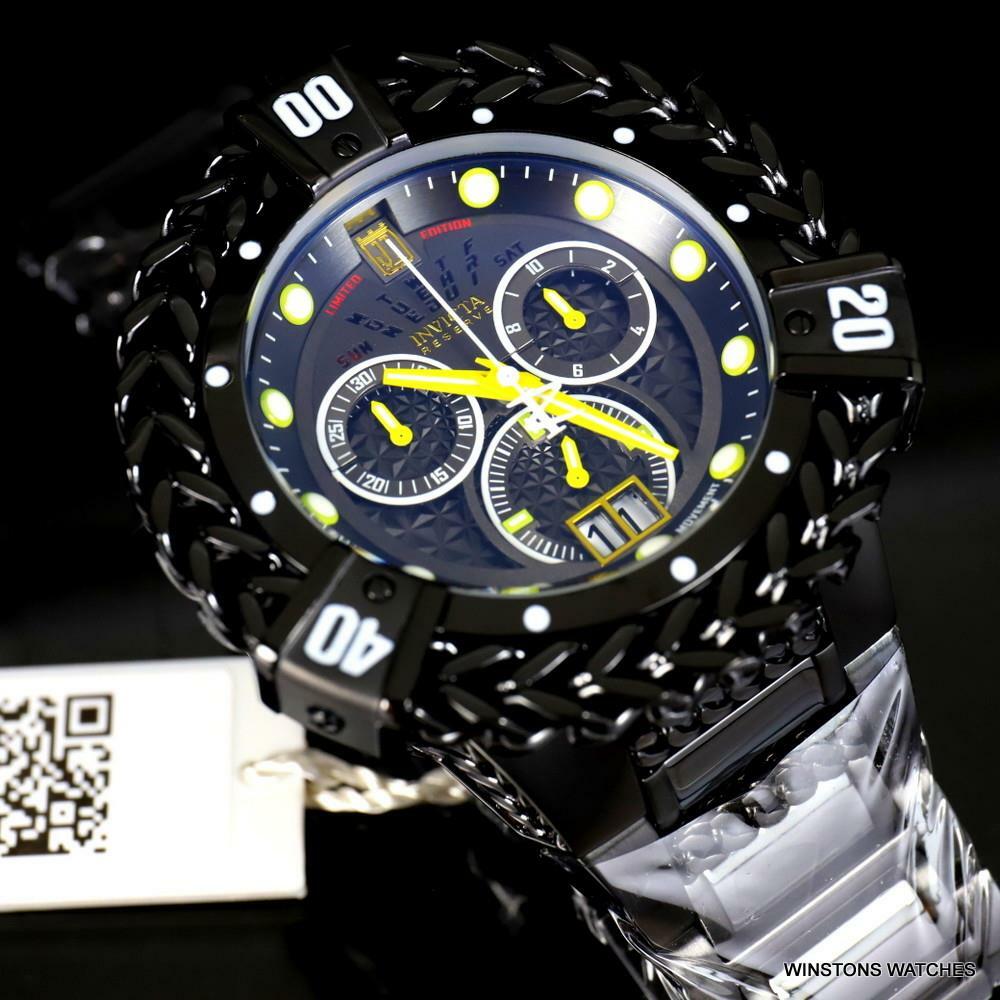 Invicta JT Hercules Bolt Reserve Black Steel Swiss Chronograph 56mm Watch New