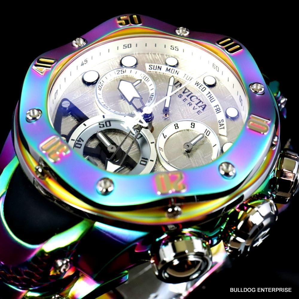 Invicta Reserve Kraken Meteorite Swiss Ronda 5040.N Iridescent Steel Watch New