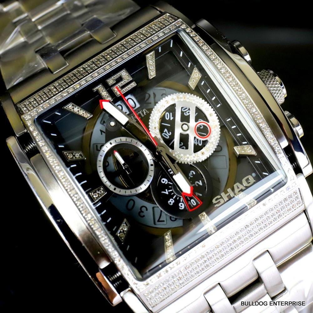 Invicta Shaq Speedway The Beast 3.27 CTW Diamond Steel 47mm Swiss Watch New