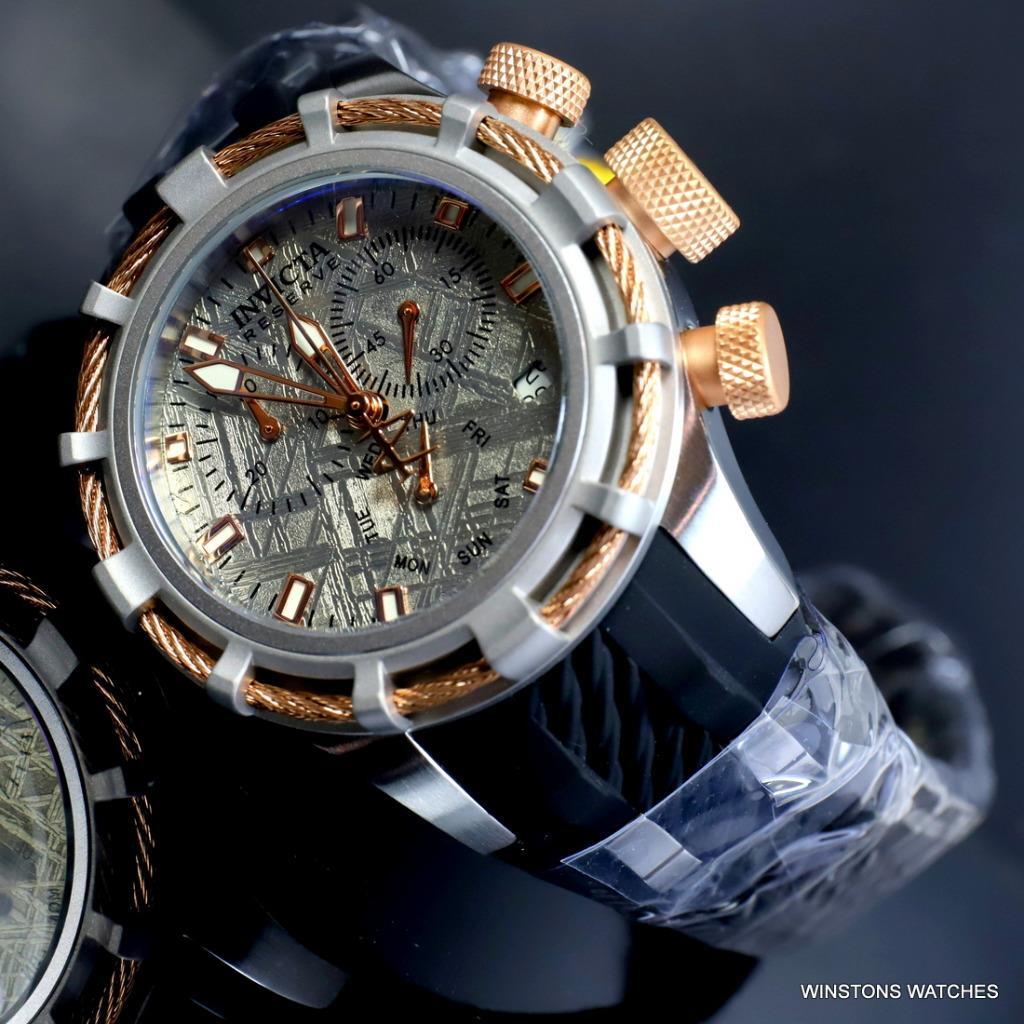 Invicta Reserve Bolt Muonionalusta Meteorite 40mm Gold Tone Swiss Mvt Watch New
