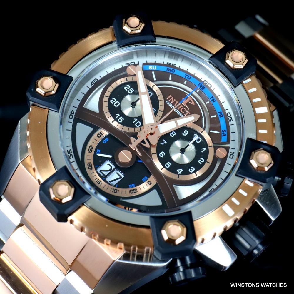 Invicta Reserve Grand Octane 63mm Rose Gold Two Tone Steel Swiss Mvt Watch New