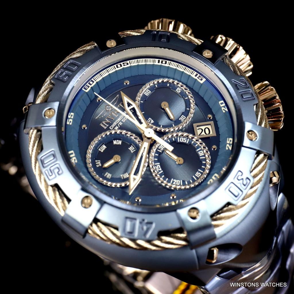 Invicta Thunderbolt Light Blue Stainless Steel Steel 52mm Chronograph Watch New