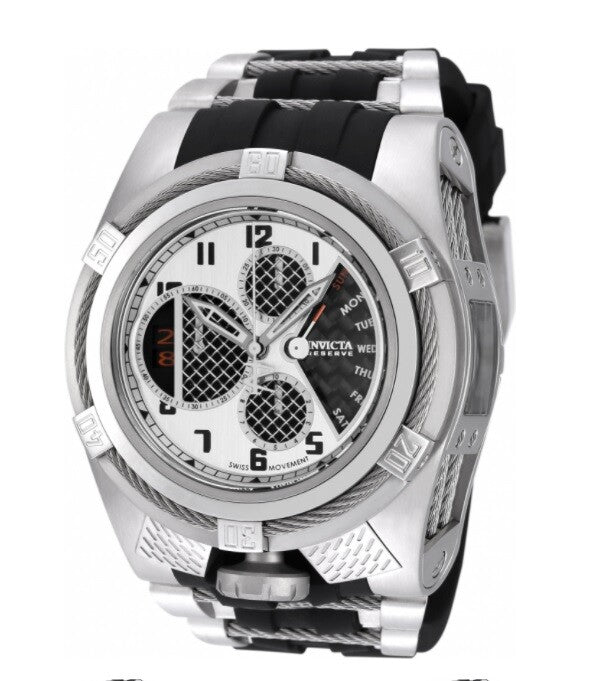 Invicta Reserve Bolt Zeus Tria Twisted Metal Steel 56mm 3 Swiss Dials Watch New