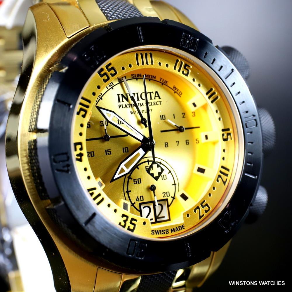 Invicta Platinum Select Coalition Forces Swiss Made Gold Plated Watch 50mm New