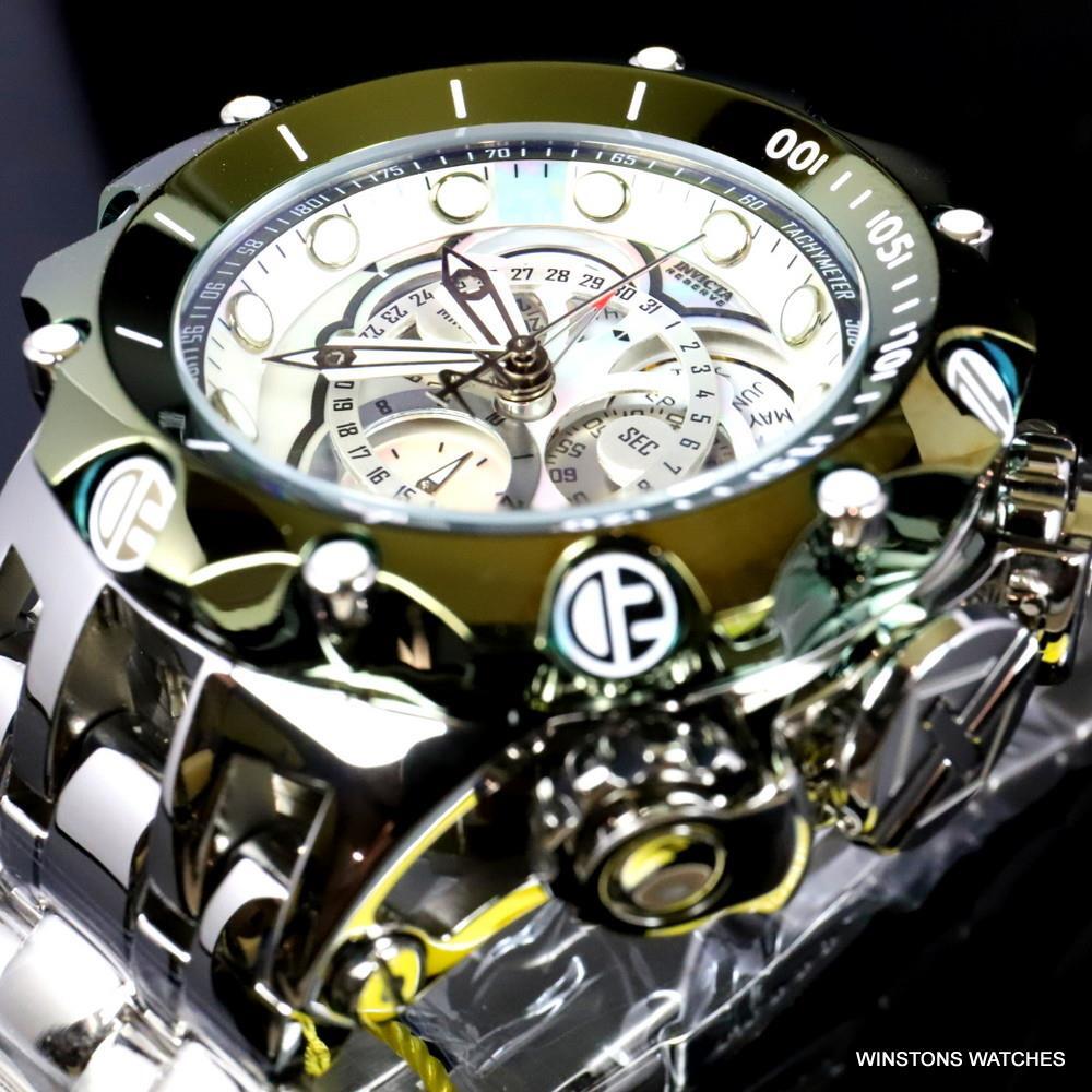 Invicta Reserve Venom Fusian Hybrid Swiss Master Calendar Steel Green Watch New