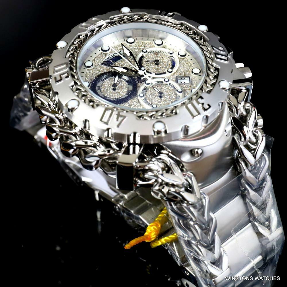 Invicta Reserve Gladiator 1.17CTW Diamond Stainless Steel Swiss 61mm Watch New