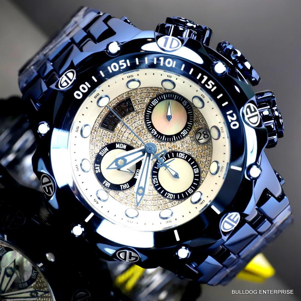 Invicta Reserve Venom Hybrid Fusion .70 CTW Diamond Swiss Blue Steel Watch New