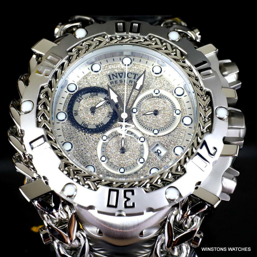 Invicta Réserve Gladiateur 1.17CTW Diamant Inox Acier Suisse 61mm Montre Neuve