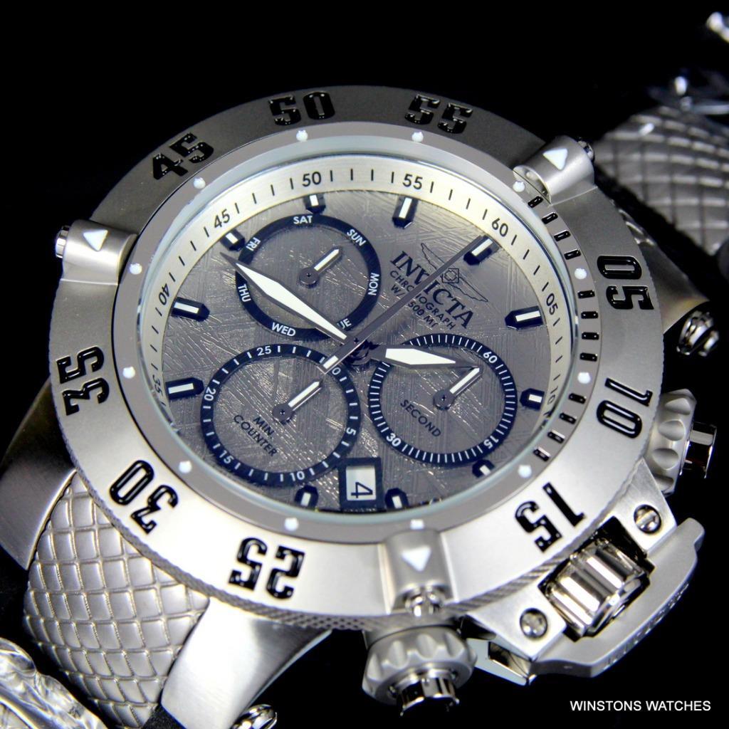 Invicta Subaqua Noma III Meteorite Swiss Mvt Chronograph Black 50mm Watch New