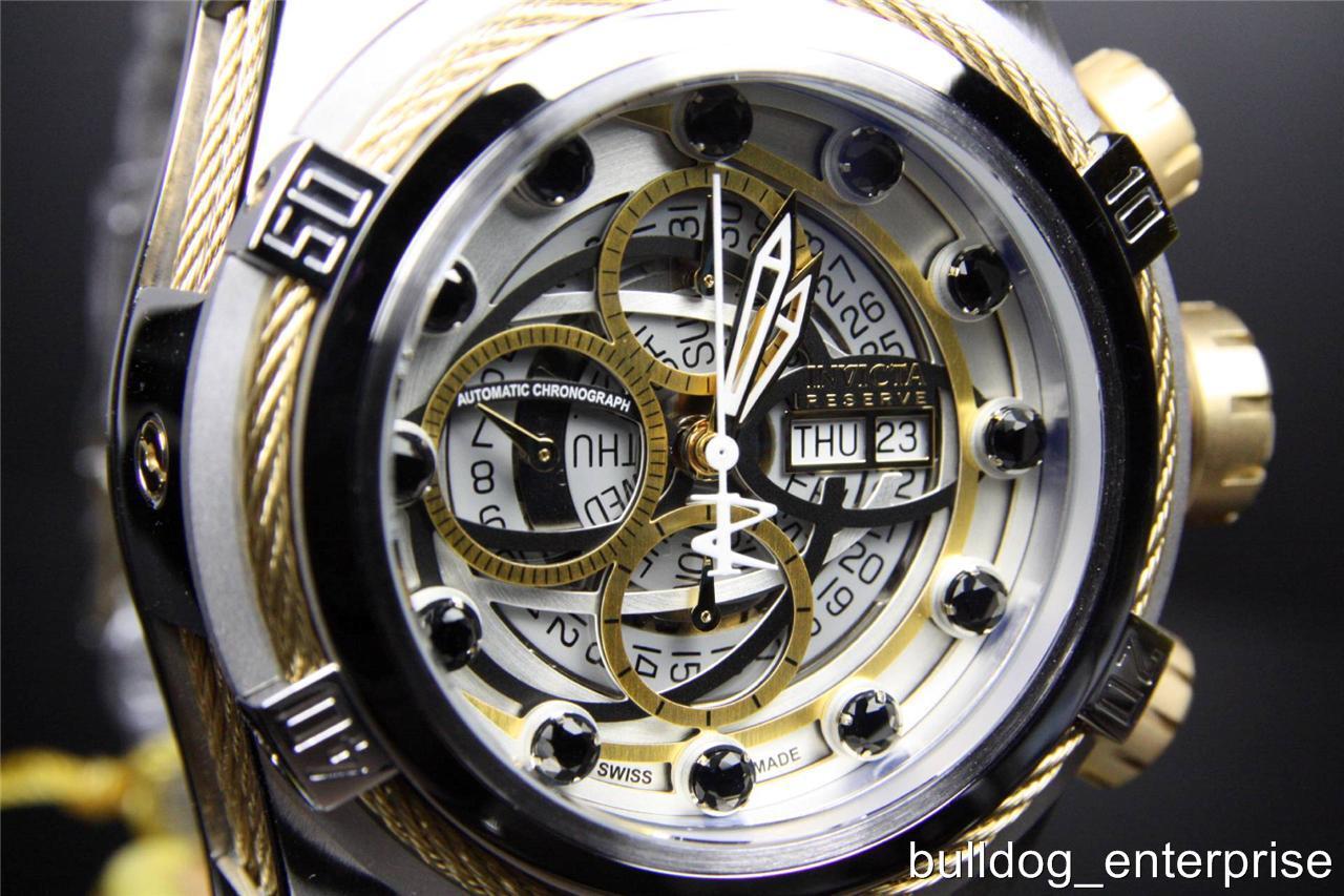 Men Invicta Reserve Bolt Zeus Swiss Made Automatic SW500 Black Spinel Watch New