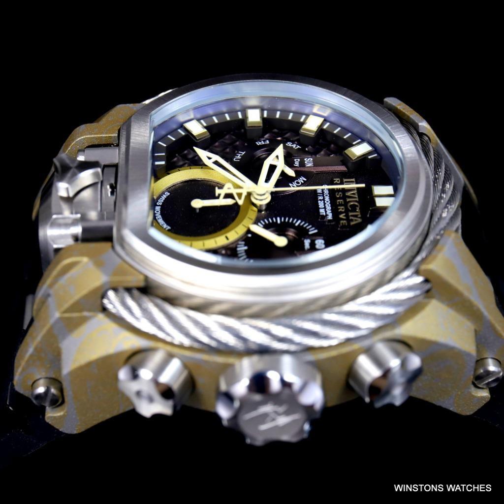 Invicta Reserve Bolt Zeus Magnum Hydroplated 52mm Rubber Swiss Mvt Watch New