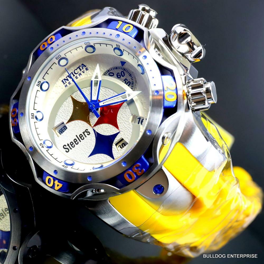 Invicta NFL Pittsburgh Steelers Venom Gen III 52mm Swiss Chronograph Watch New