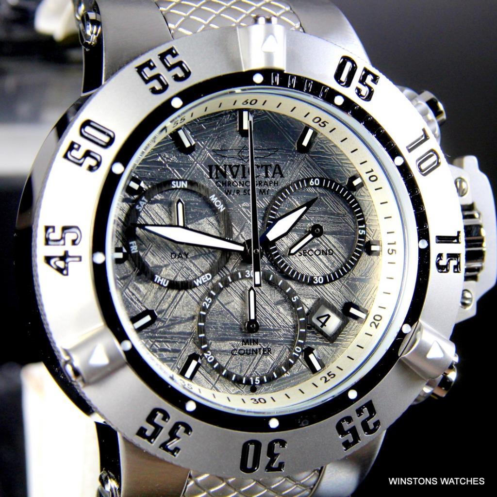 Invicta Subaqua Noma III Meteorite Swiss Mvt Chronograph Black 50mm Watch New