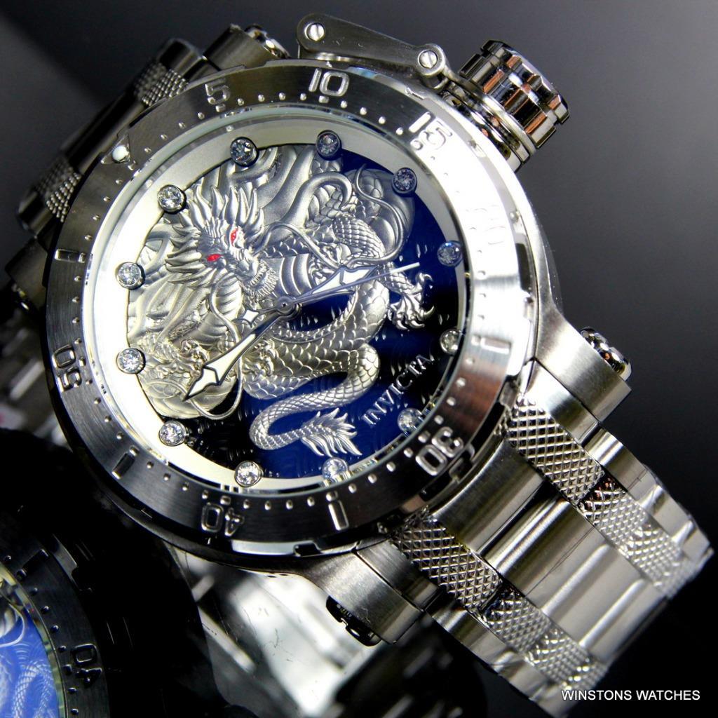 Invicta Coalition Forces Dragon Silver Tone Steel 52mm Automatic Watch New