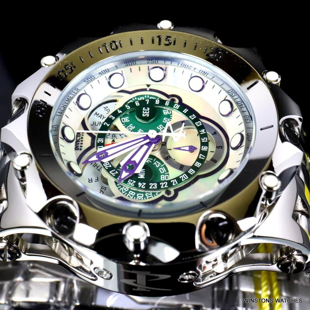 Invicta Reserve Venom Fusian Hybrid Swiss Master Calendar Steel Green Watch New
