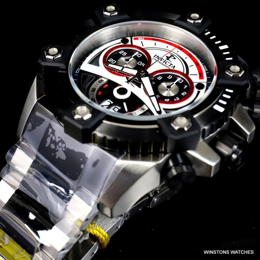 Invicta Reserve Grand Octane 63mm Steel Swiss Mvt Chronograph Black Watch New