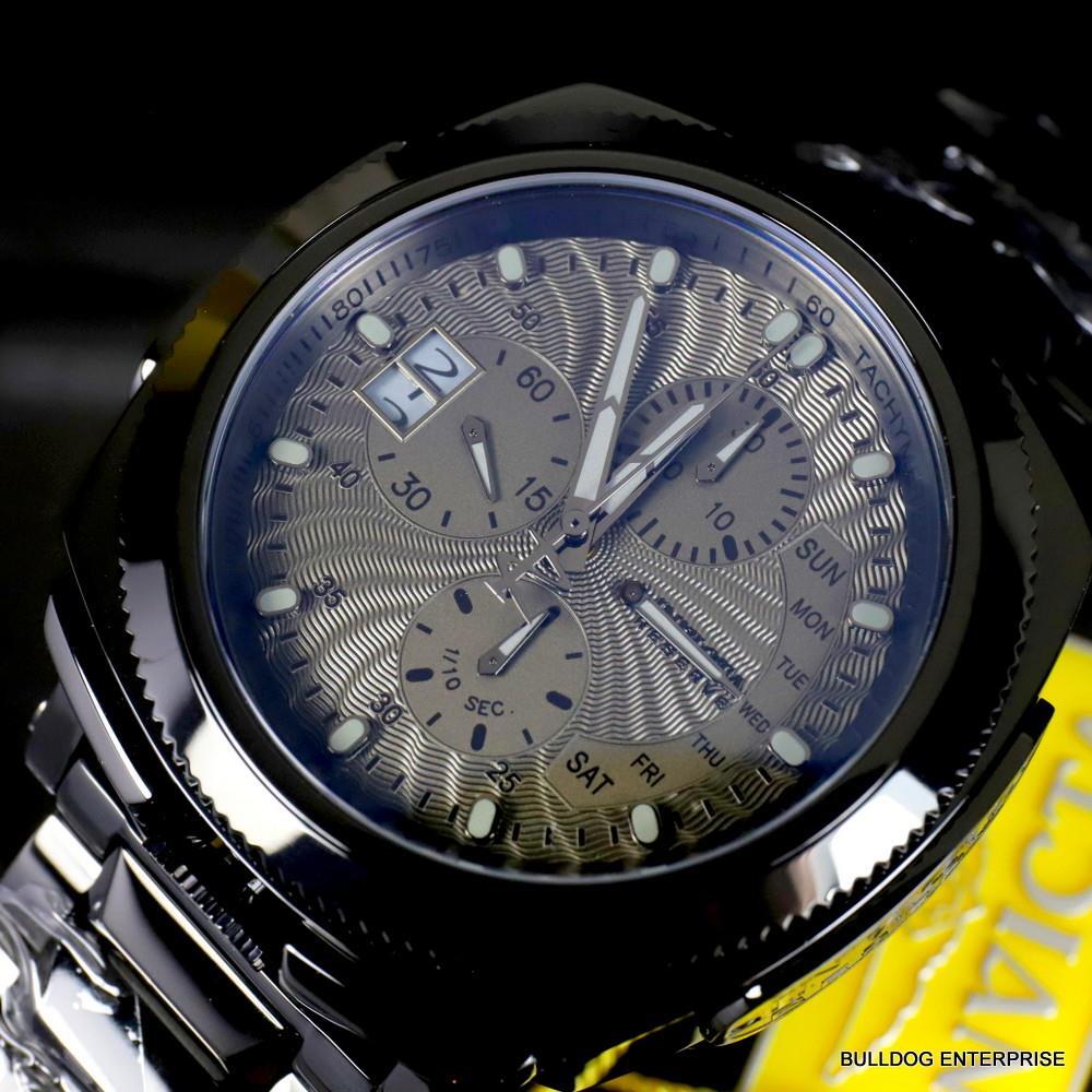 Invicta Reserve Russian Diver Excursion Black Combat Steel Swiss 52mm Watch New
