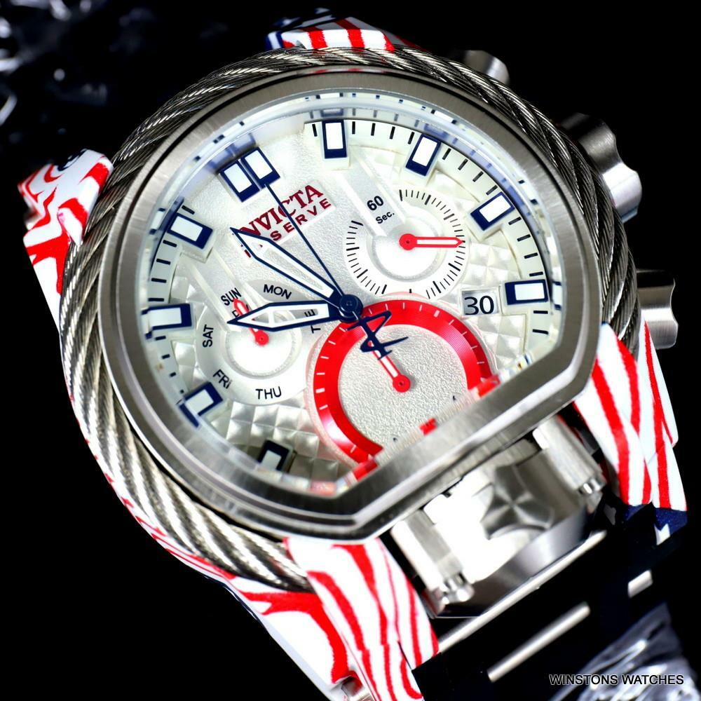 Invicta Reserve Bolt Zeus Magnum USA Flag Graffiti Swiss Mvt Watch 52mm New