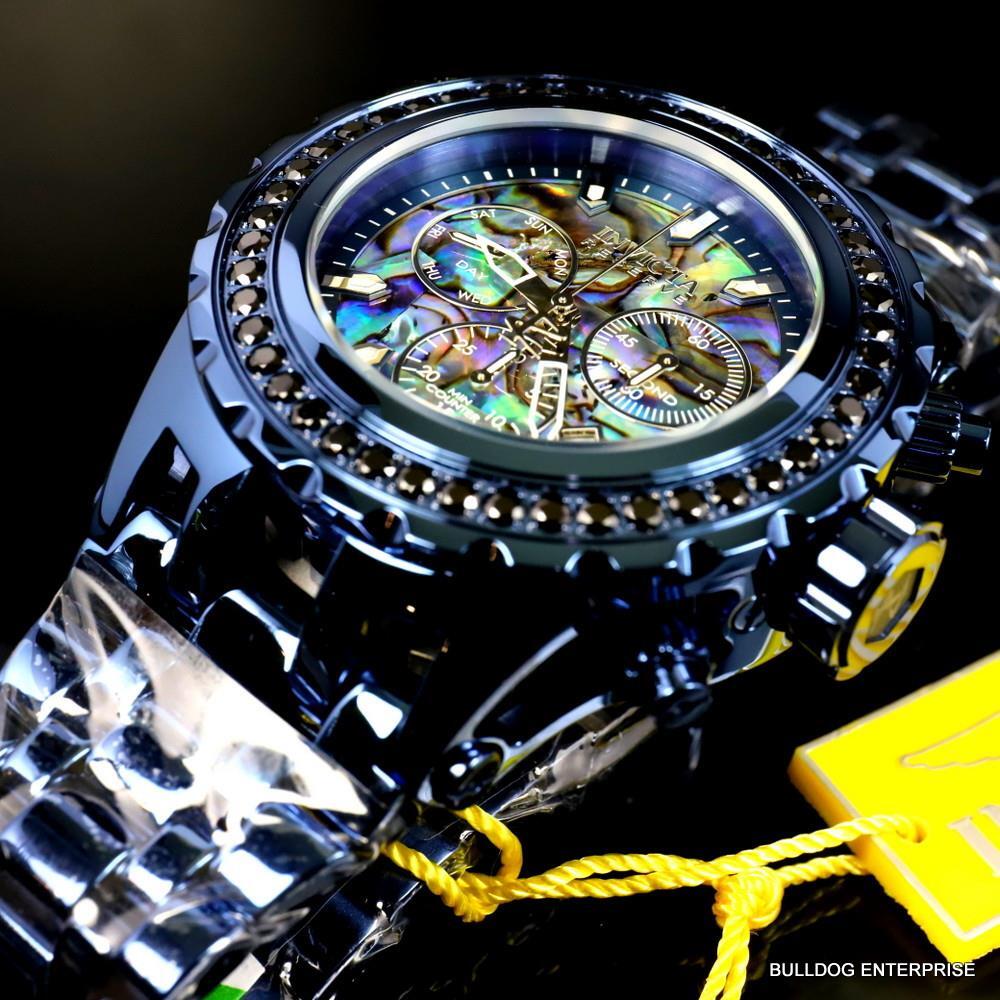 Invicta Reserve Subaqua Specialty 4.14 CTW Black Spinel Abalone Blue Watch New