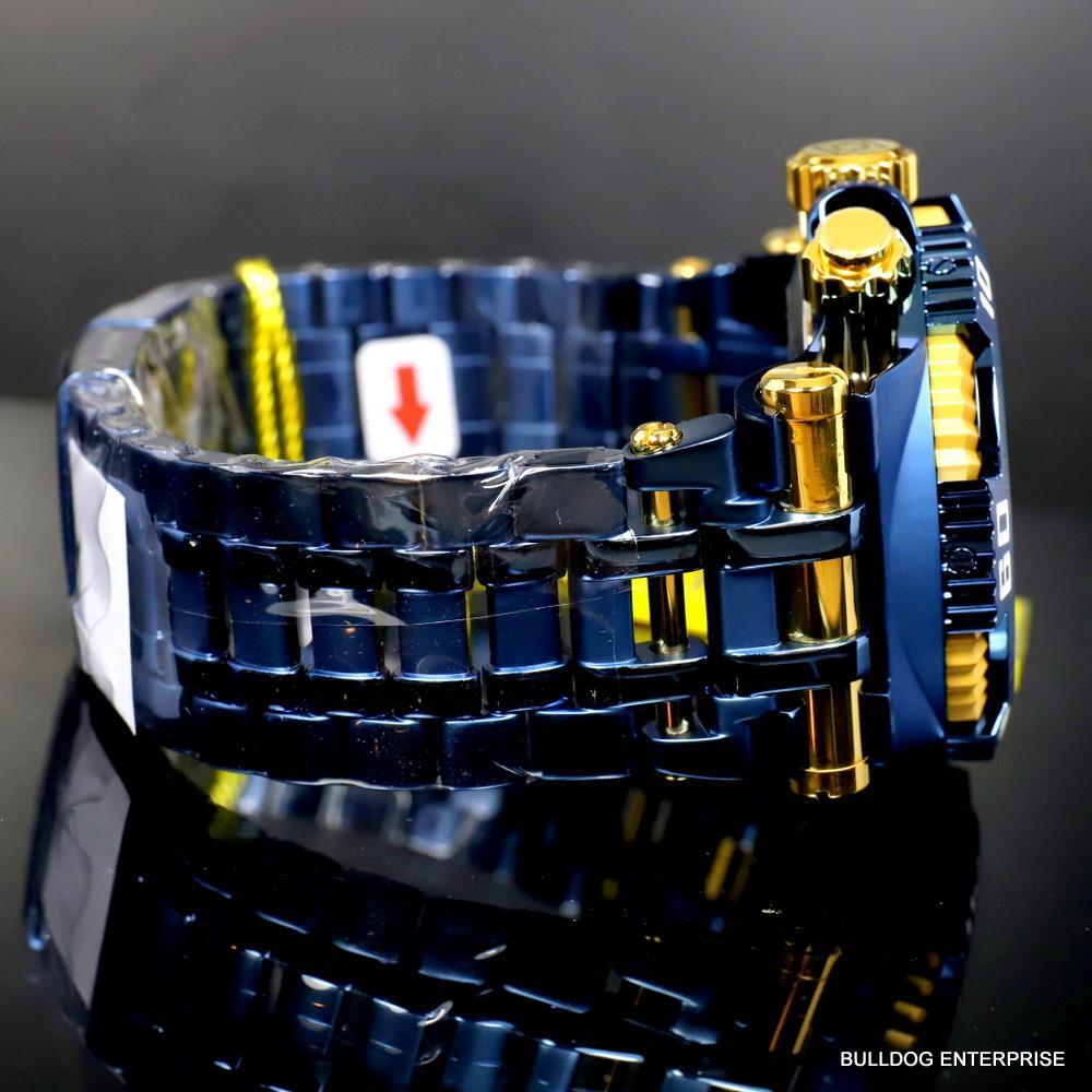 Invicta Chaos Blue and Gold Stainless Steel Bracelet Chronograph 50mm Watch New