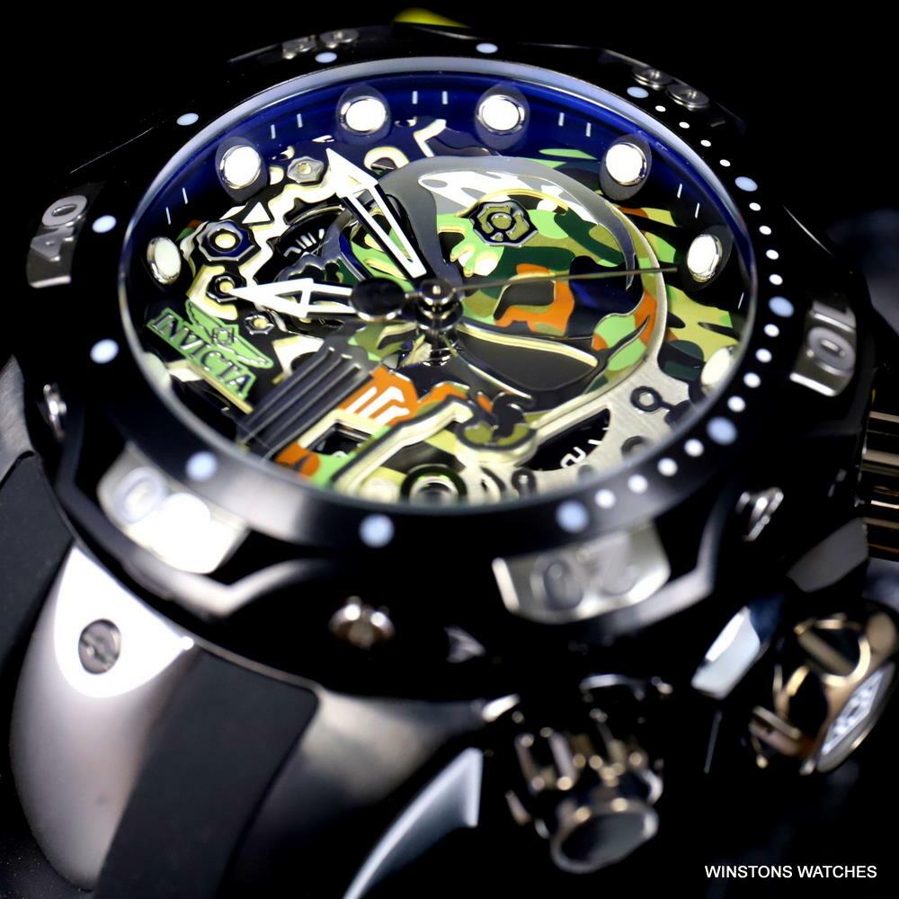 Invicta Marvel Punisher Venom Gen III Camouflage Skull Black Watch 52mm New