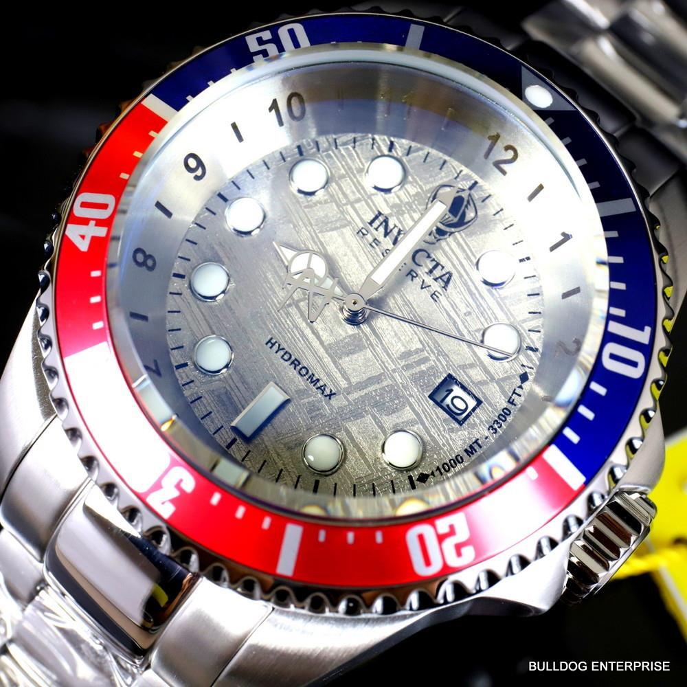 Invicta Reserve Hydromax Meteorite Automatic Steel Pepsi Cola 52mm Watch New