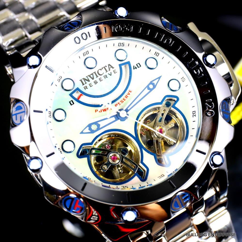 Invicta Reserve Venom Fusion Double Open Heart Automatic Steel MOP Watch New