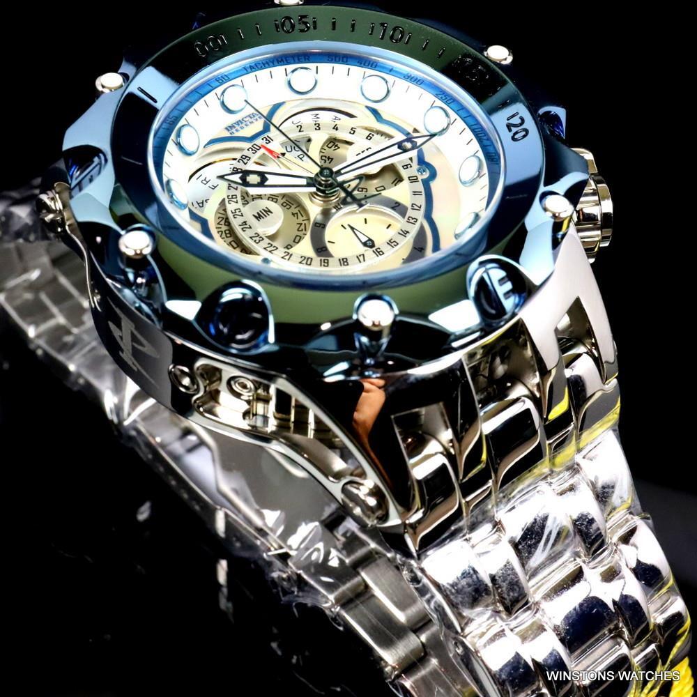 Invicta Reserve Venom Fusian Hybrid Swiss Master Calendar Steel White Watch New