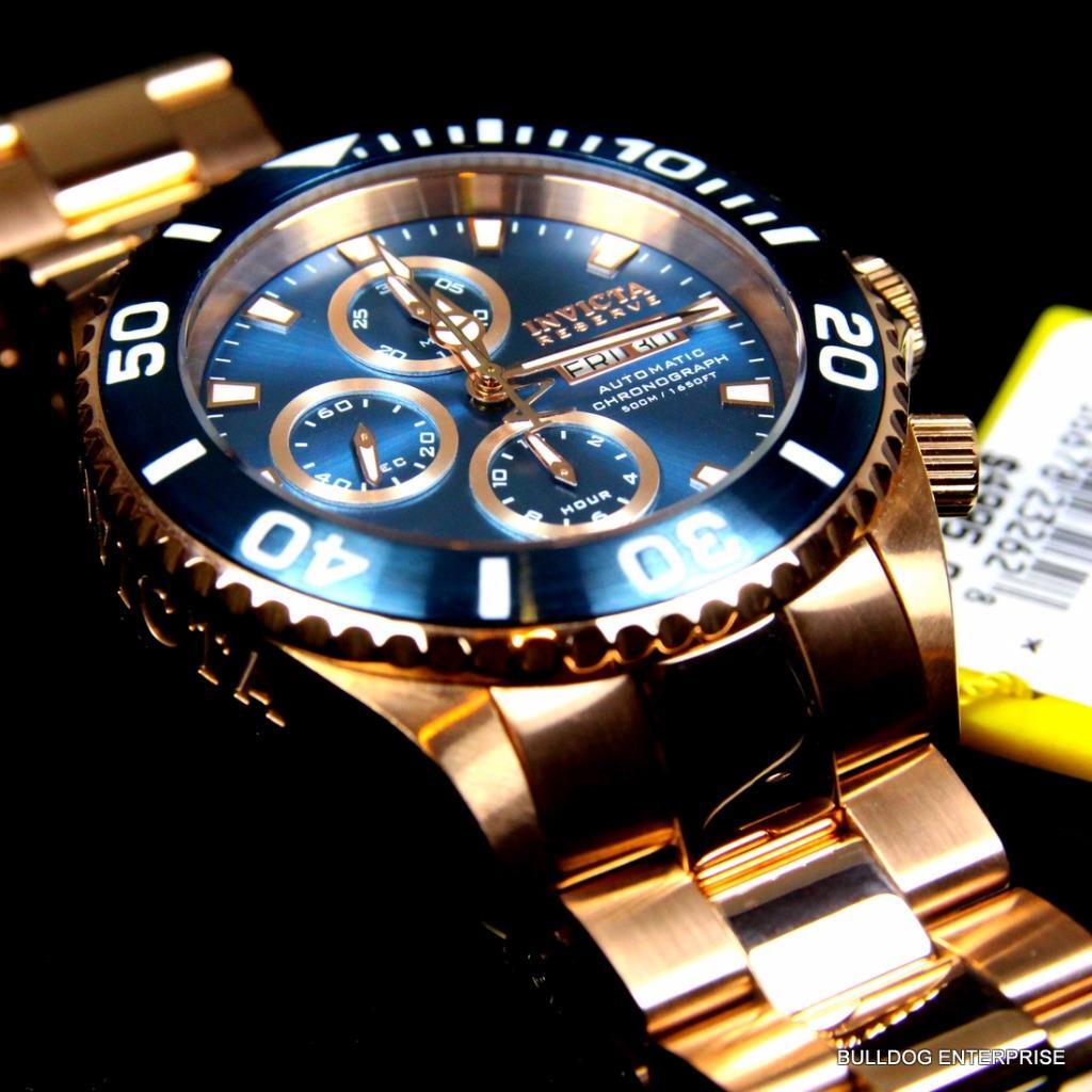 Invicta Reserve Pro Diver Rose Gold Swiss Automatic 7750 Valjoux 18916 Watch New