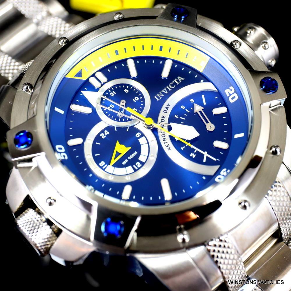 Invicta Coalition Forces Multi Function Stainless Steel Blue 52mm GMT Watch New