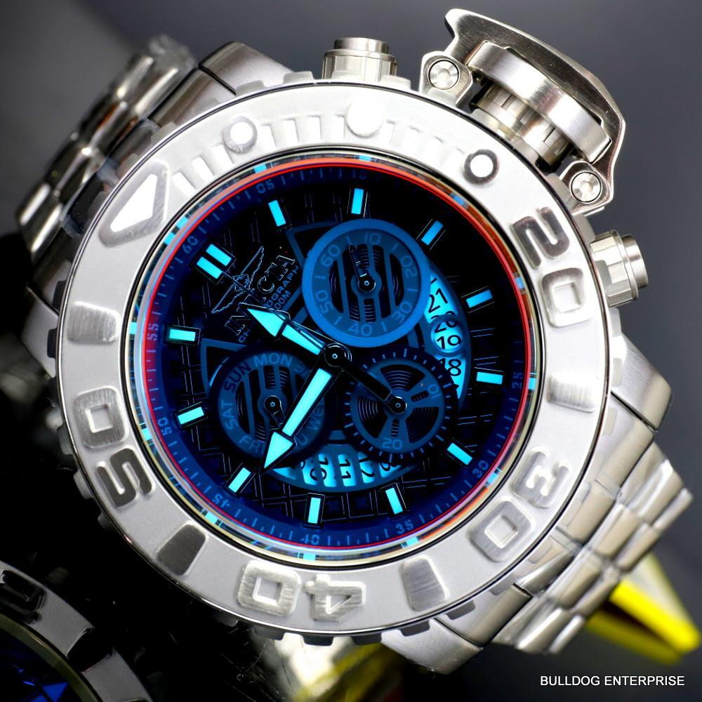 Invicta Sea Hunter Gen II Radar Yellow Tinted Crystal 58mm Steel Swiss Watch New