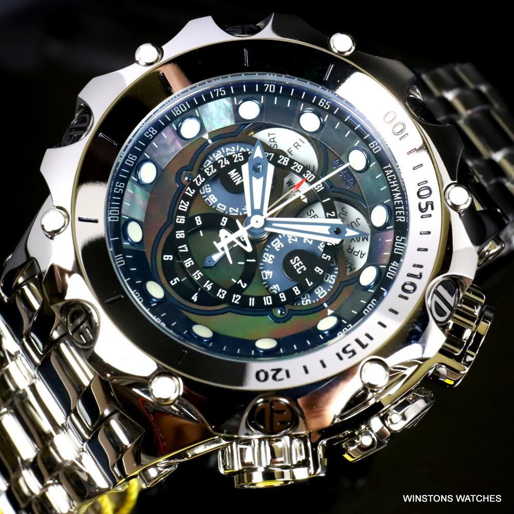 Invicta Reserve Venom Fusian Hybrid Swiss Master Calendar Steel Black Watch New