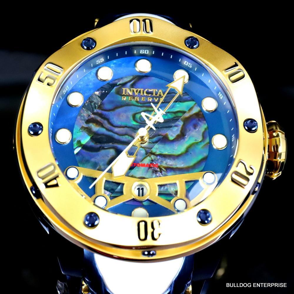 Invicta Reserve Kraken Swiss R150 Automatic Abalone Blue Steel Watch 52mm New