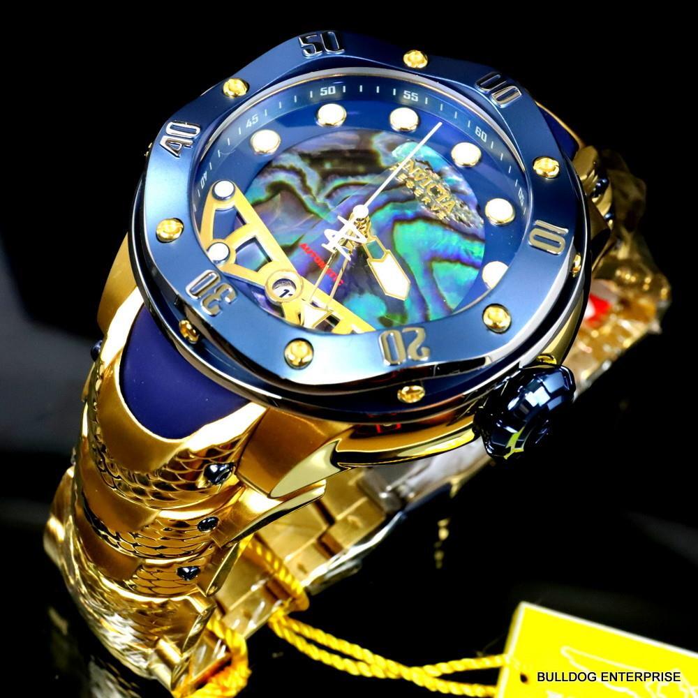 Invicta Reserve Kraken Swiss R150 Automatic Abalone Gold Plated Watch 52mm New