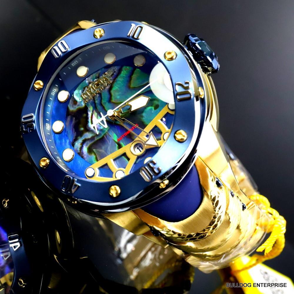 Invicta Reserve Kraken Swiss R150 Automatic Abalone Gold Plated Watch 52mm New