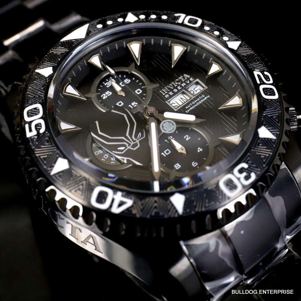 Invicta Reserve Marvel Black Panther Grand Diver Swiss SW500 Automatic Watch New