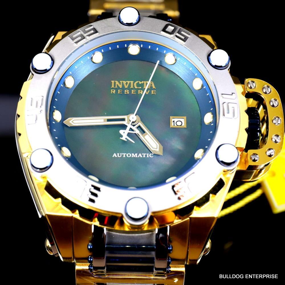 Invicta Reserve Flying Fox Gold 2 Tone Steel Black MOP Automatic 52mm Watch New